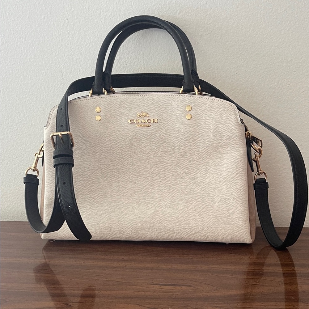Coach Black, Tan and Cream Satchel